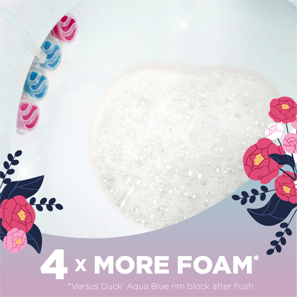 Duck First Kiss Flowers Active Clean Toilet Rim Block 38.6g Image 5