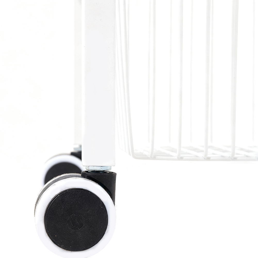 Living and Home 4-Tier White Carbon Steel Pull-Out Storage Trolley Image 6