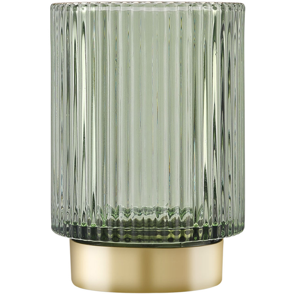Living and Home Ribbed Glass Brush Holder 8.2cm Image 1