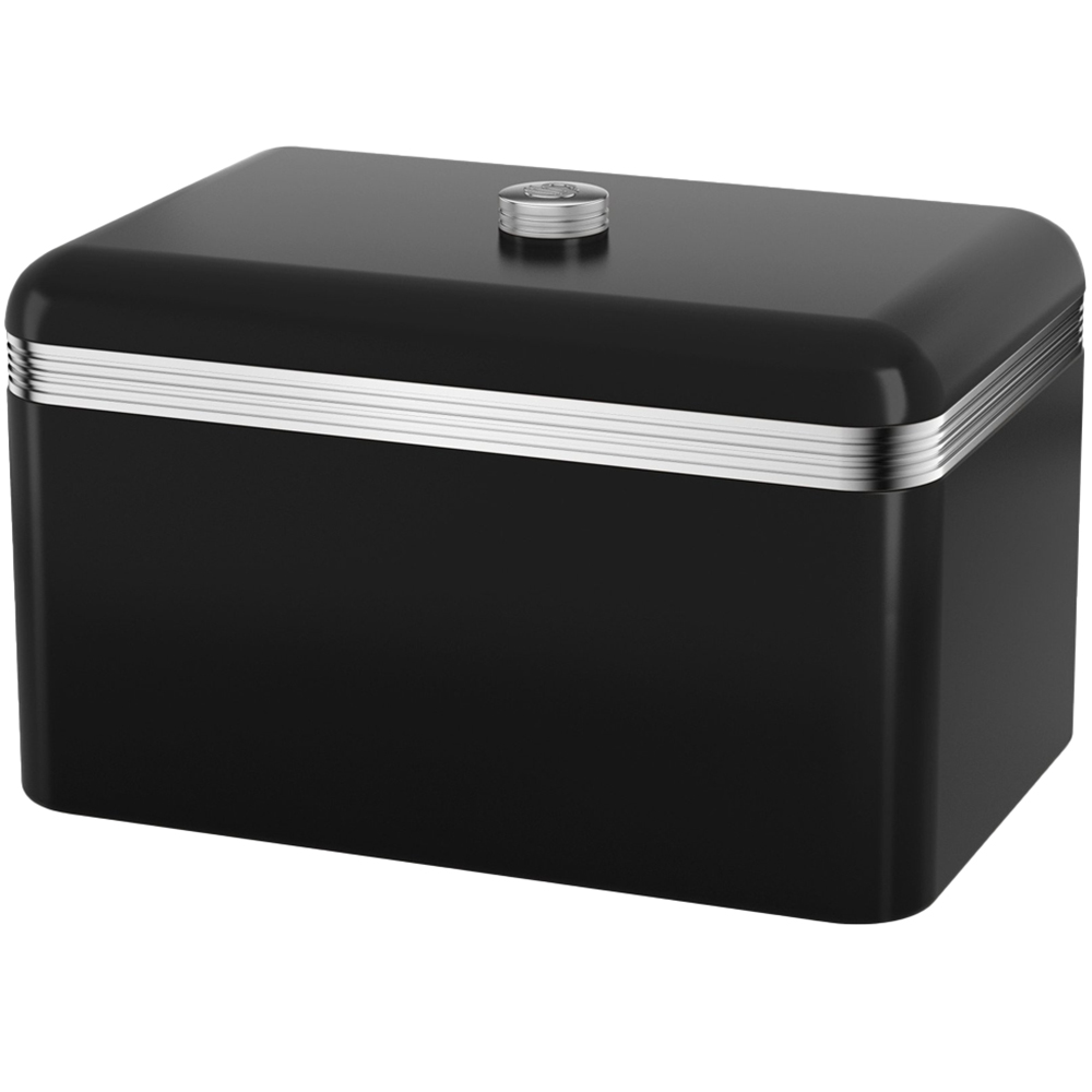 Swan Retro Black Bread Bin Image 1