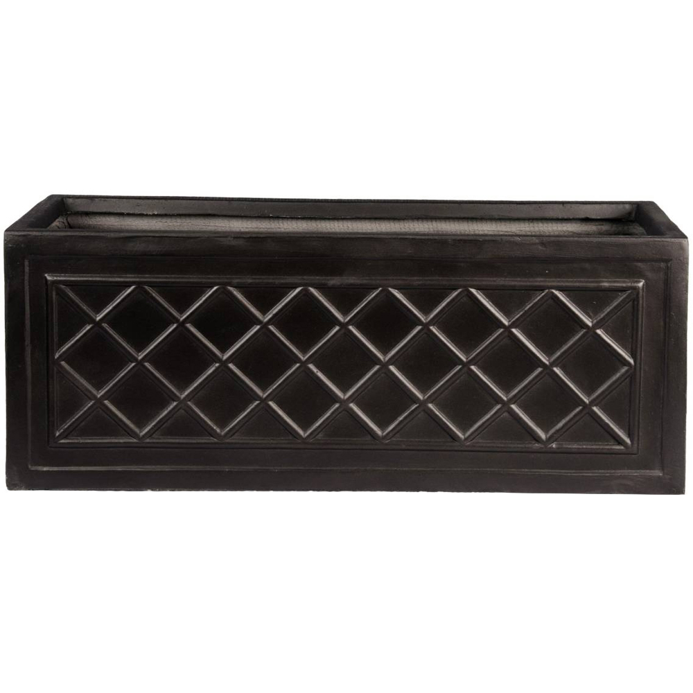 wilko Window Flower Box Dark Grey Light Stone Outdoor Planter 50cm Wilko