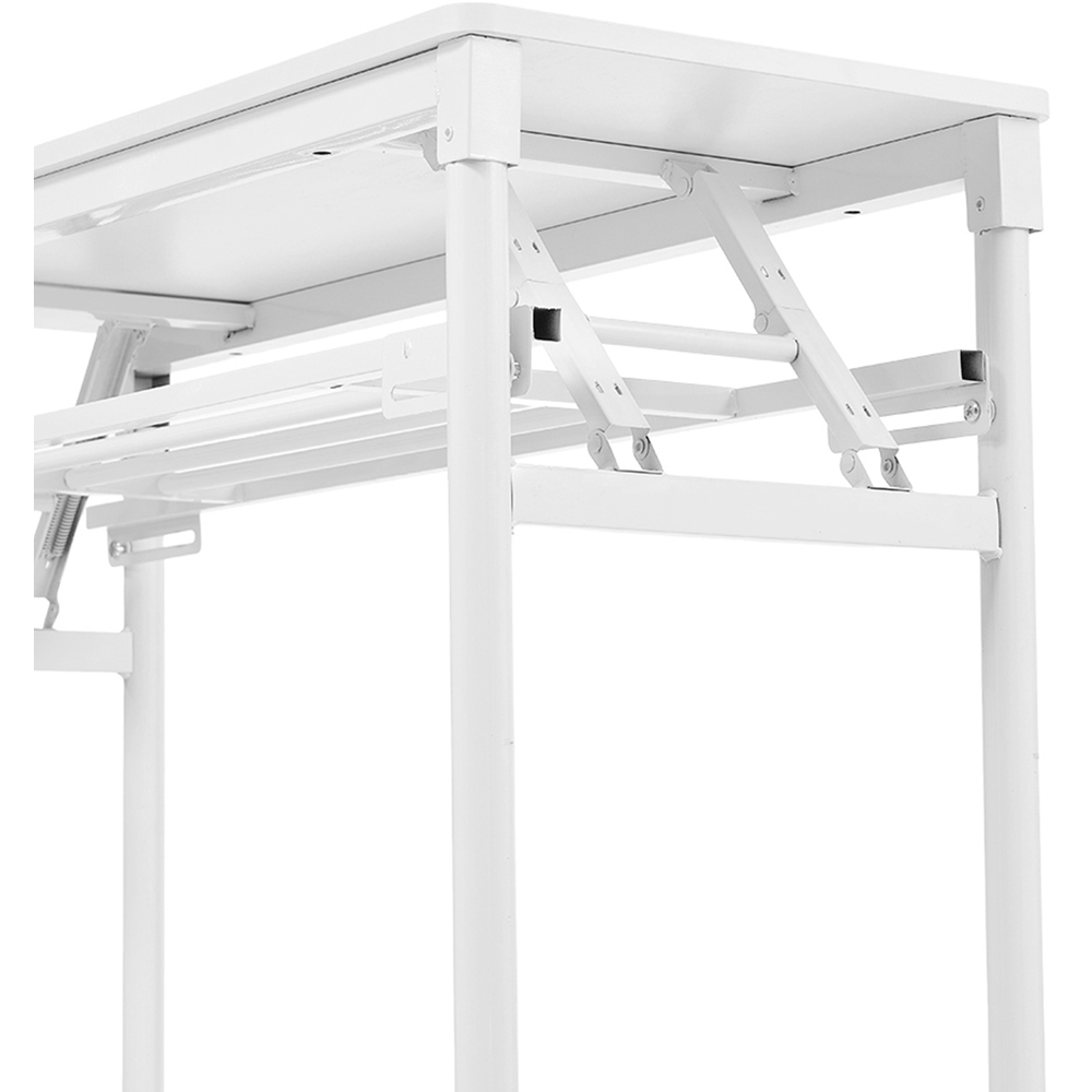 Living and Home Single Shelf Metal Frame Foldable Laptop Desk White 80cm Image 4