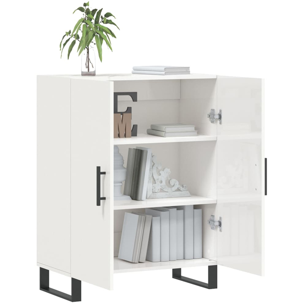 vidaXL 2 Door High Gloss White Sideboard Image 4