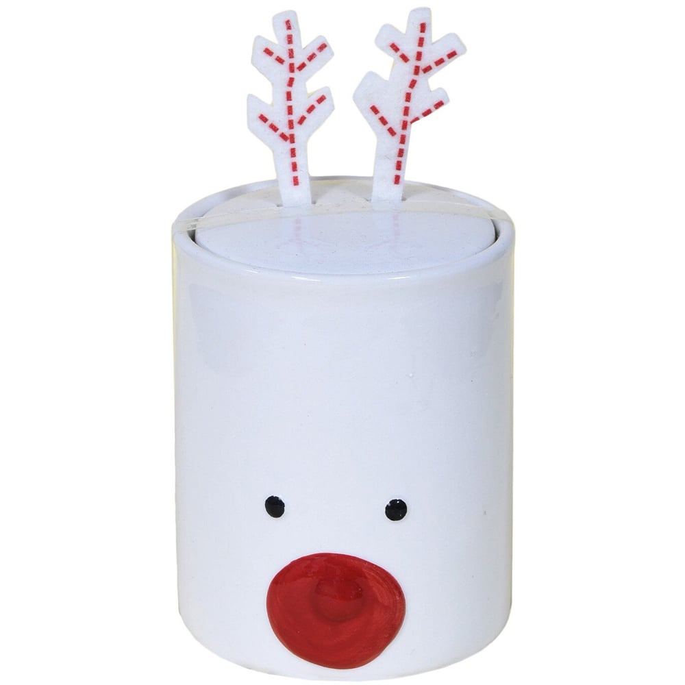 Reindeer Ceramic Candle - White Image 1