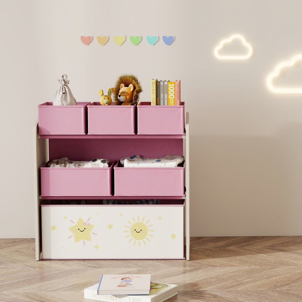 AIYAPLAY 3 Tier Pink Kids Storage Shelf Image 4