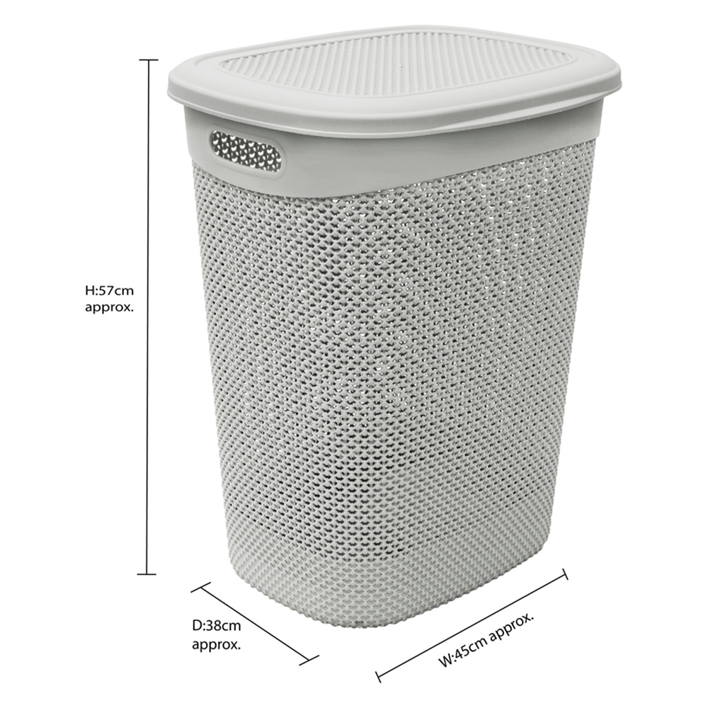 JVL Droplette Grey Laundry Basket 52L Image 8