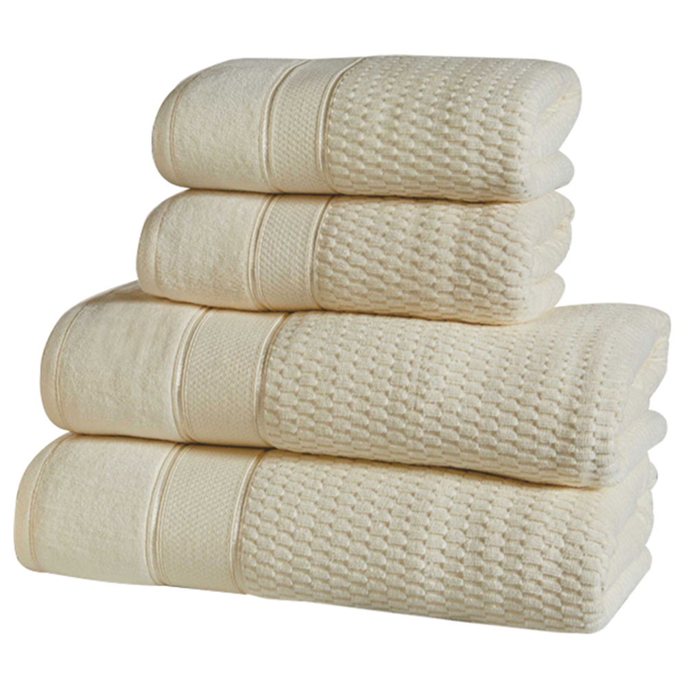 Rapport Home Royal Cream Velvet Woven Cotton Bath Towel Image 3