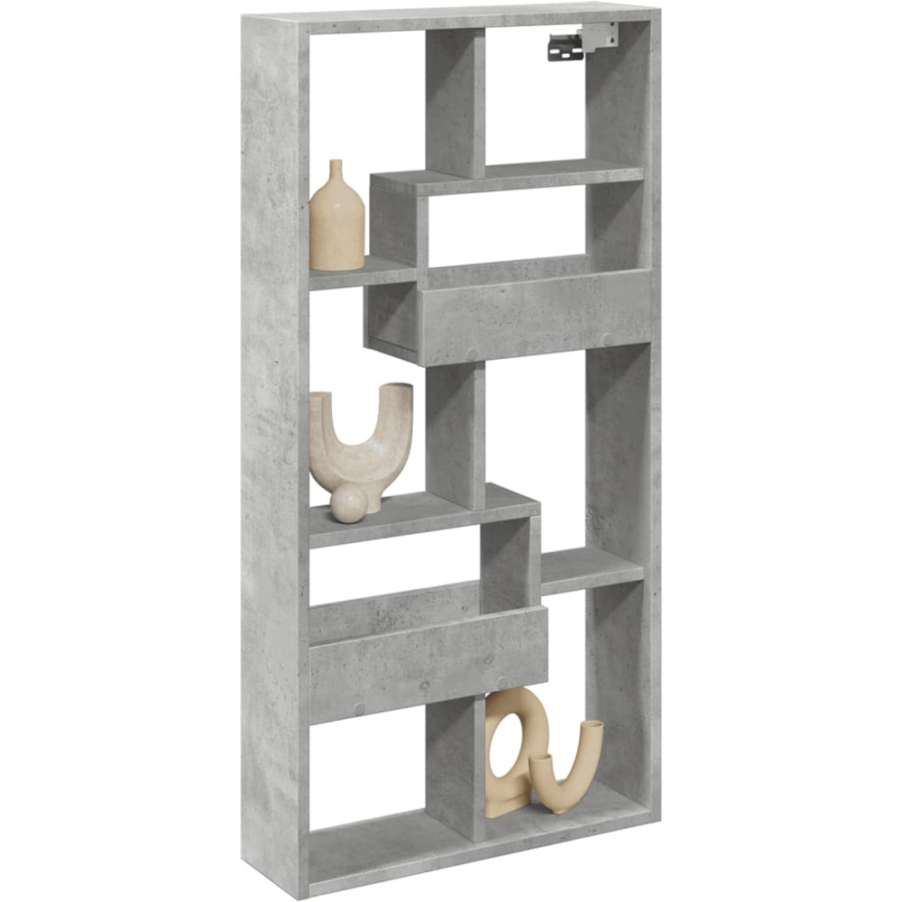 vidaXL 8 Shelf Grey Sonoma Floating Wall Cabinet Image 2