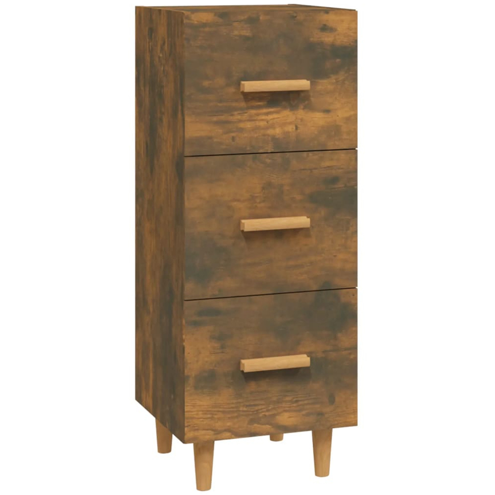 vidaXL 3 Drawer Smoked Oak Sideboard Image 2