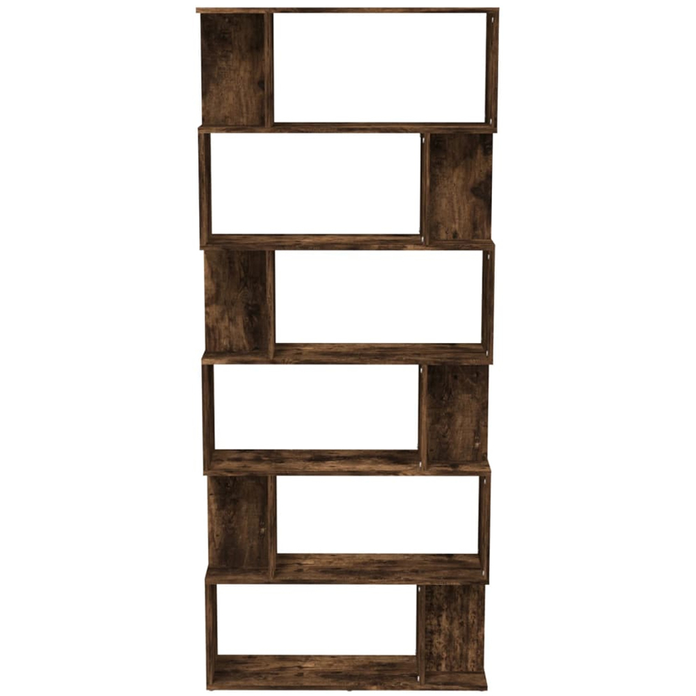 vidaXL 12 Shelf Smoked Oak Bookcase Image 3