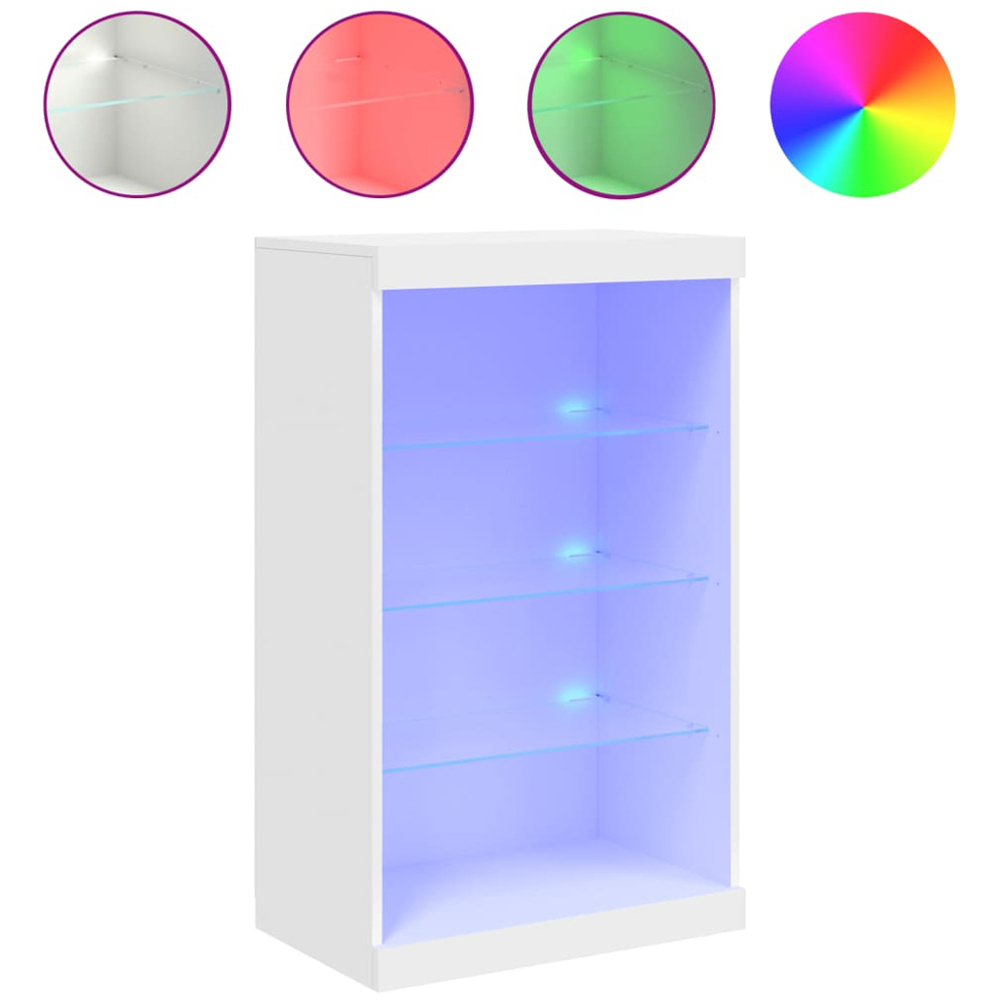 vidaXL 4 Shelf White LED Sideboard Image 3