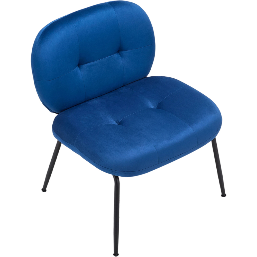 Living and Home Blue Soft Fabric Lounge Chair Image 2