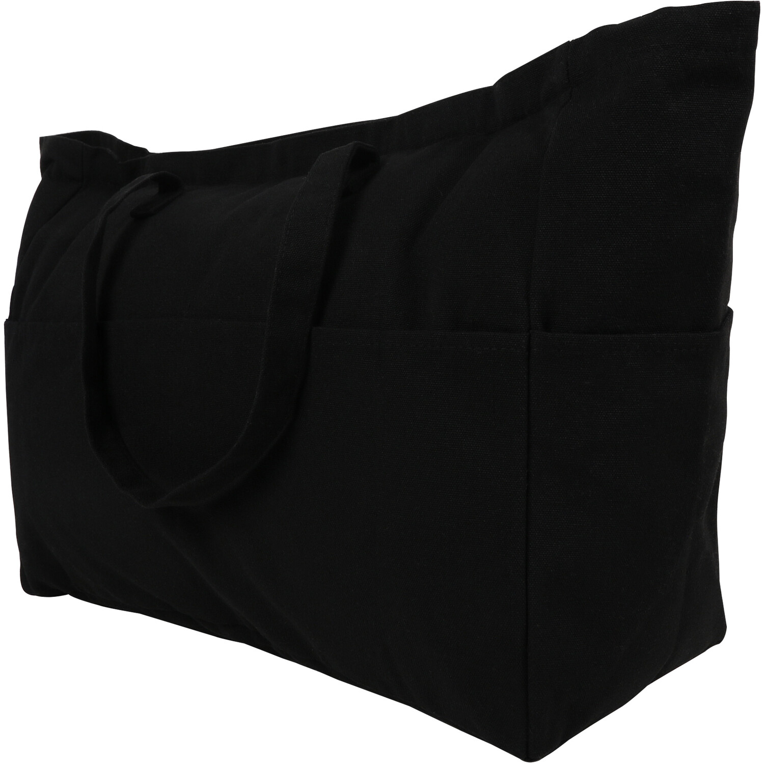 Beach Bag with Pockets - Black Image 2