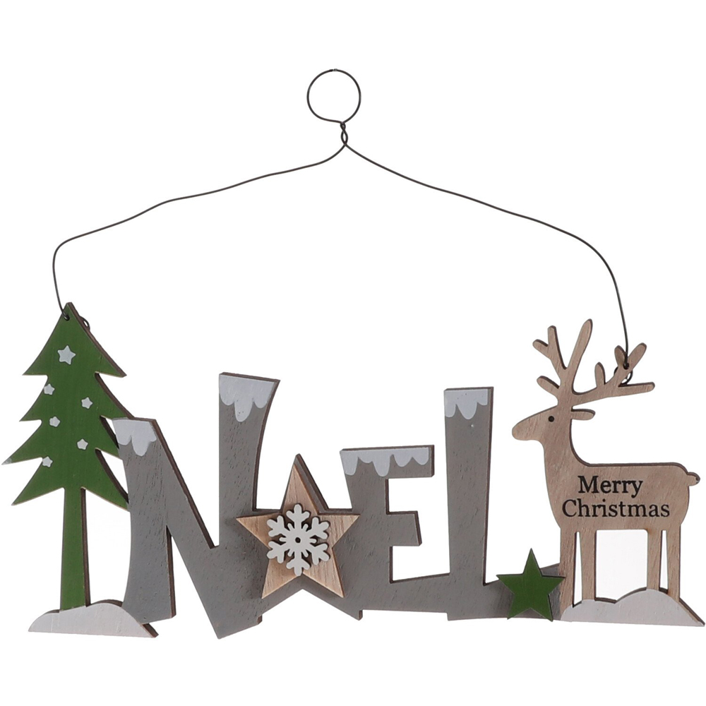 Single Alpine Lodge Snow or Noel Sign Ornament in Assorted styles Image 3
