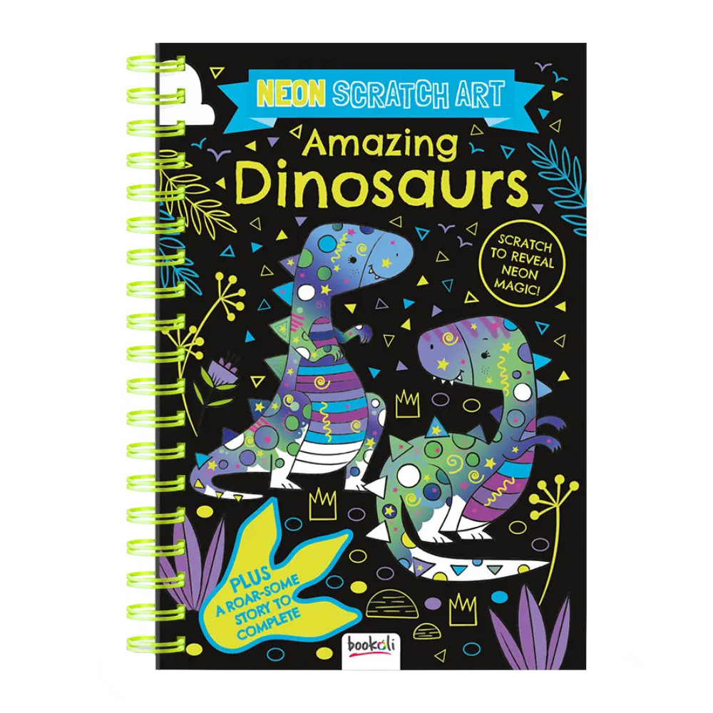 Curious Universe Neon Scratch Art Amazing Dinosaurs Artbook Wilko
