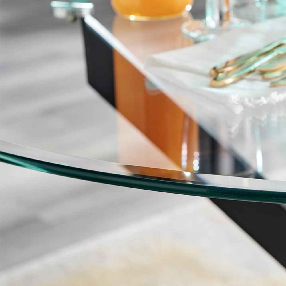 Furniturebox Arona Kensington 6 Seater Round Dining Set Grey and Black Image 5