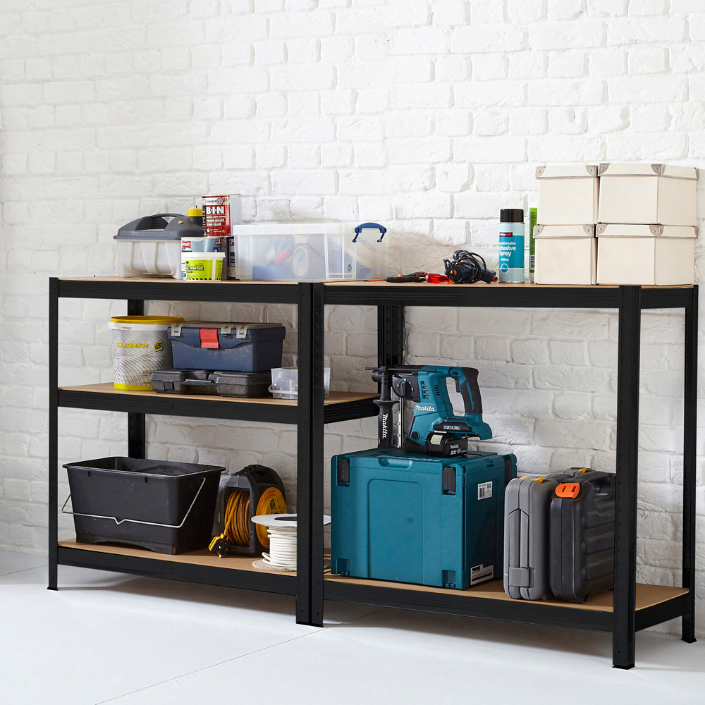 Neo Black 5 Tier Steel Garage Shelving Image 8