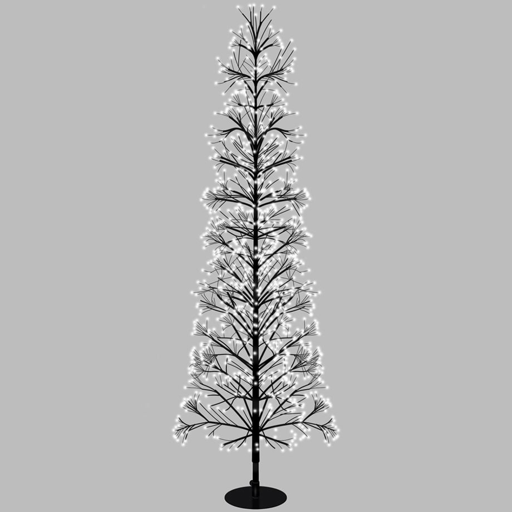 Xmas Haus 2000 Warm White Micro LED Black Firework Tree 5ft Image 3