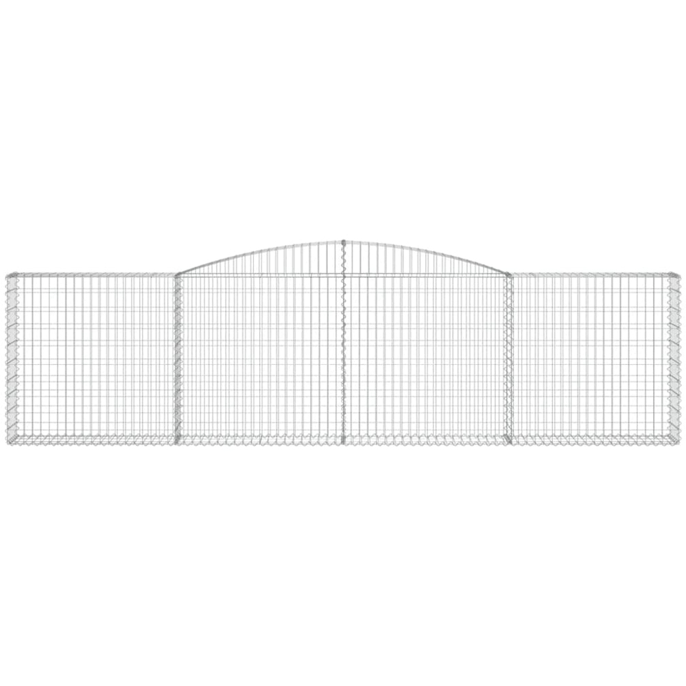vidaXL Silver Galvanised Iron Gabion Basket 400 x 30 x 100/120cm 7 Pack Image 2