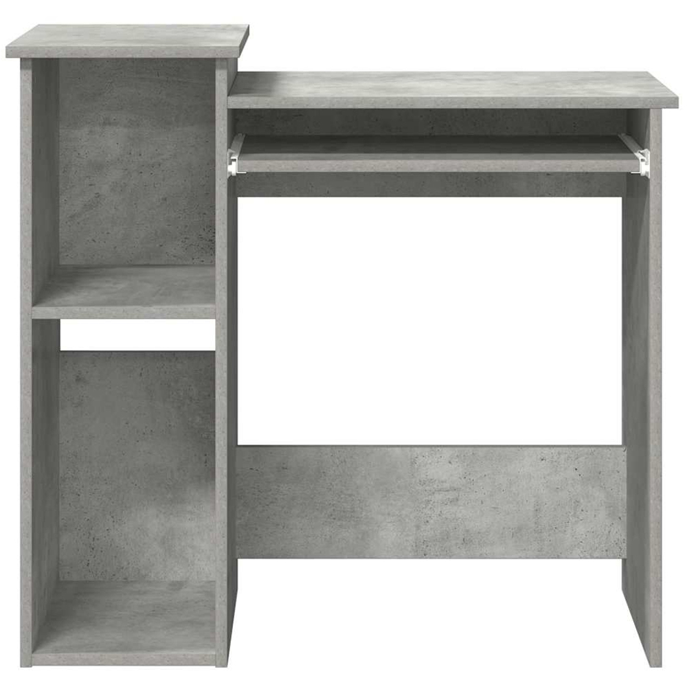 vidaXL 3 Shelf Computer Desk with Keyboard Tray Grey Sonoma Image 4