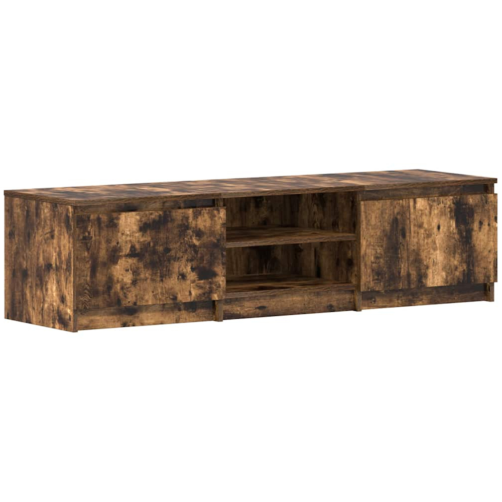 vidaXL 2 Door 2 Shelf Smoked Oak TV Cabinet Image 2