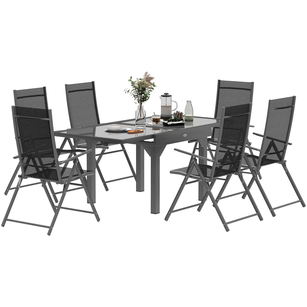 Outsunny 6 Seater Extendable Outdoor Dining Set Image 2