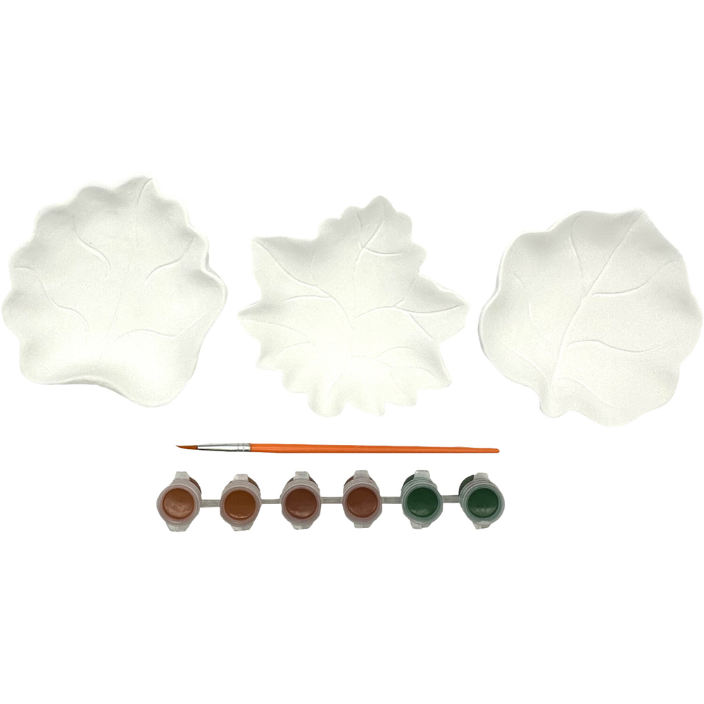 Paint Your Own Autumn Trinket Dishes Kit White Image 3