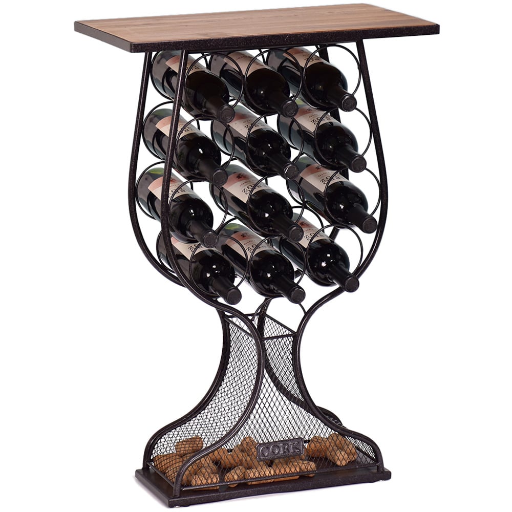 Acacia Home 12 Bottle Cast Iron Wine Rack Image