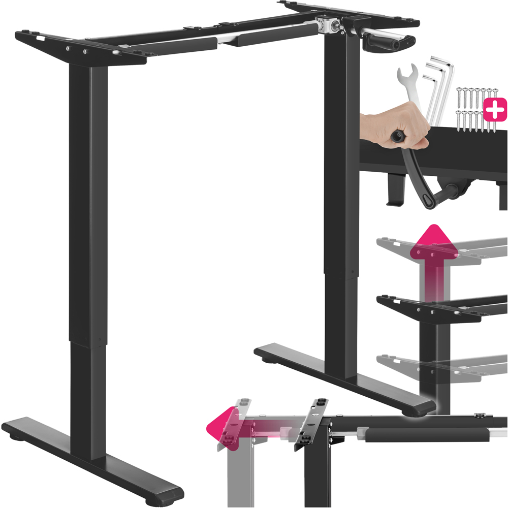 tectake Idun Black Sit and Stand Desk Image 2