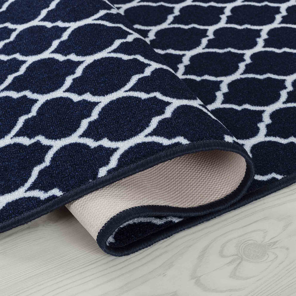 Desire Rugs Havana Navy Trellis Anti Slip Door Mat 220 x 160cm Image 3
