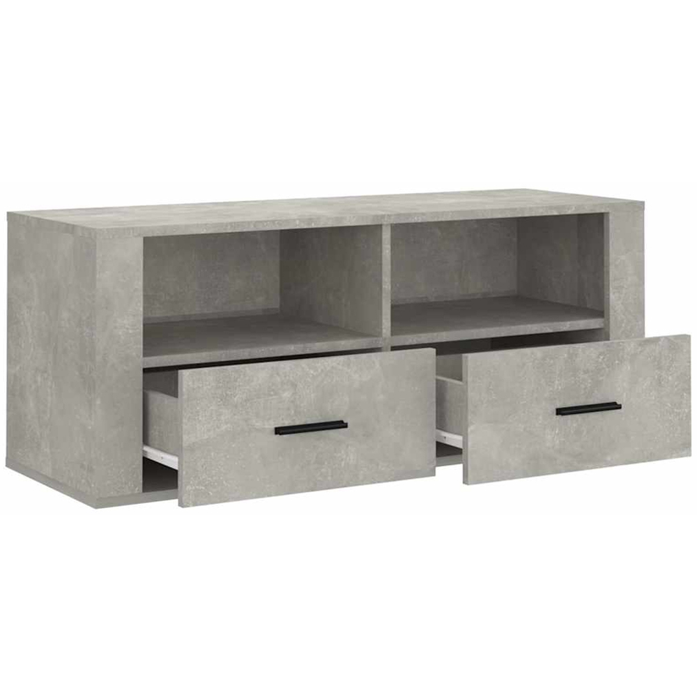 vidaXL 2 Drawer 2 Shelf Grey TV Cabinet Image 4