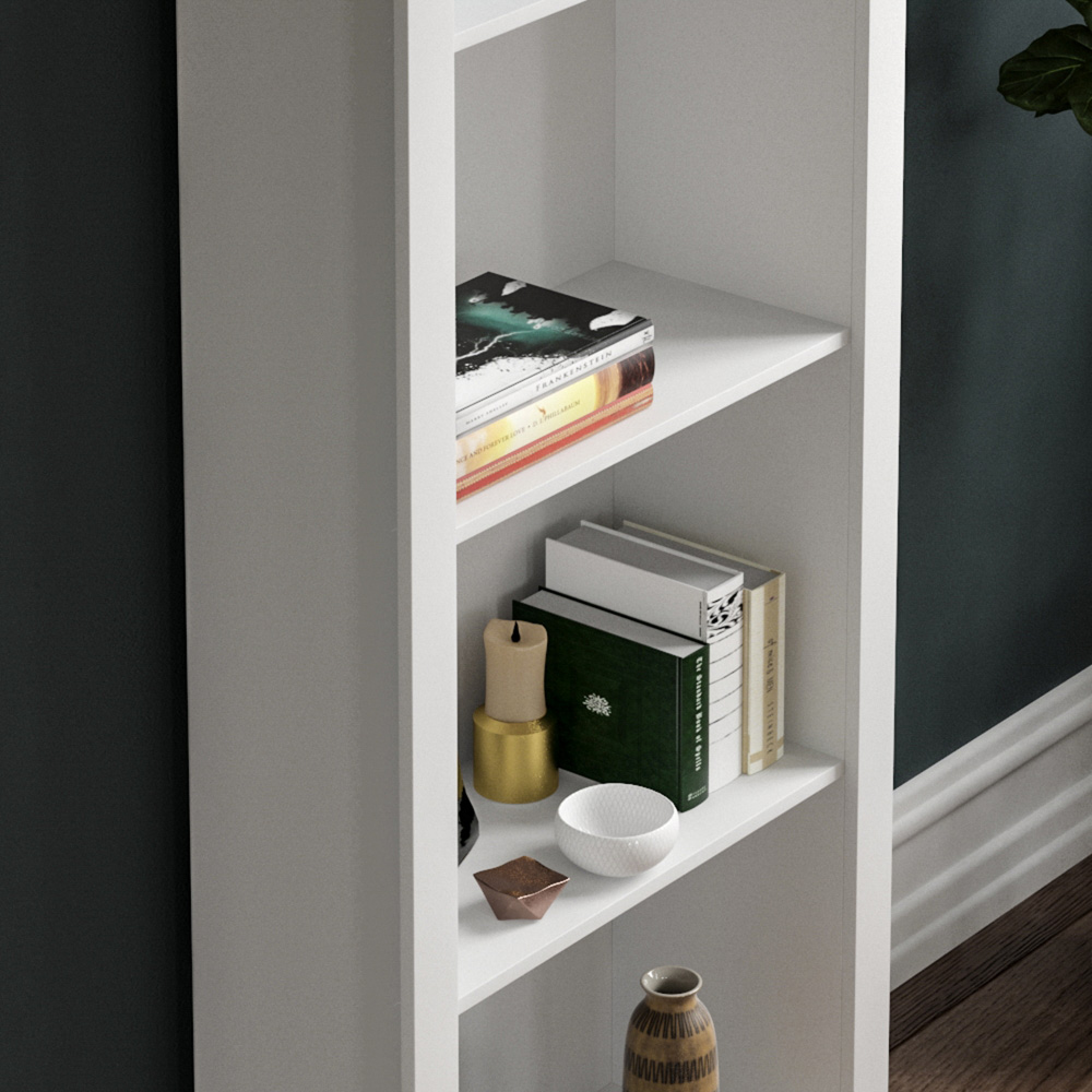 Vida Designs Arlington 5 Shelf White Bookcase Image 5