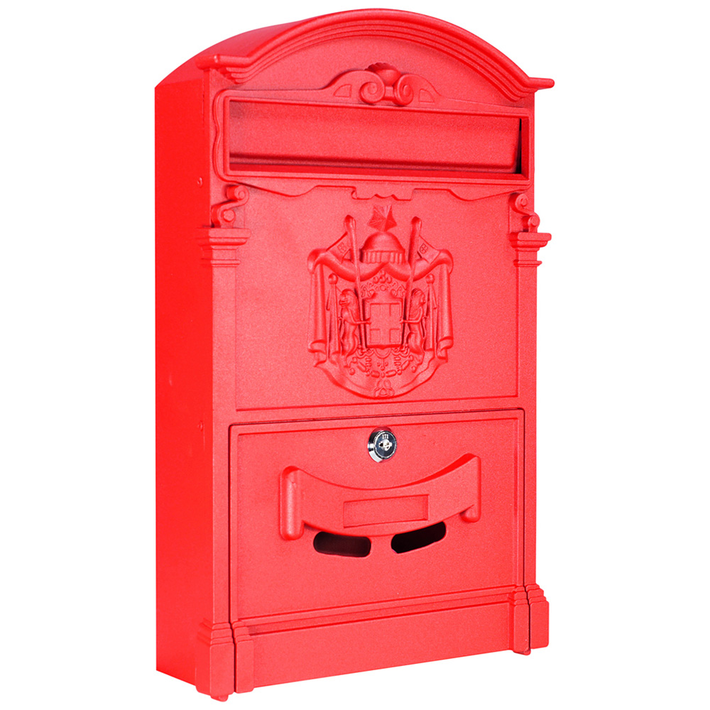 St Helens Red Locking Mounted Letter Box Image 1