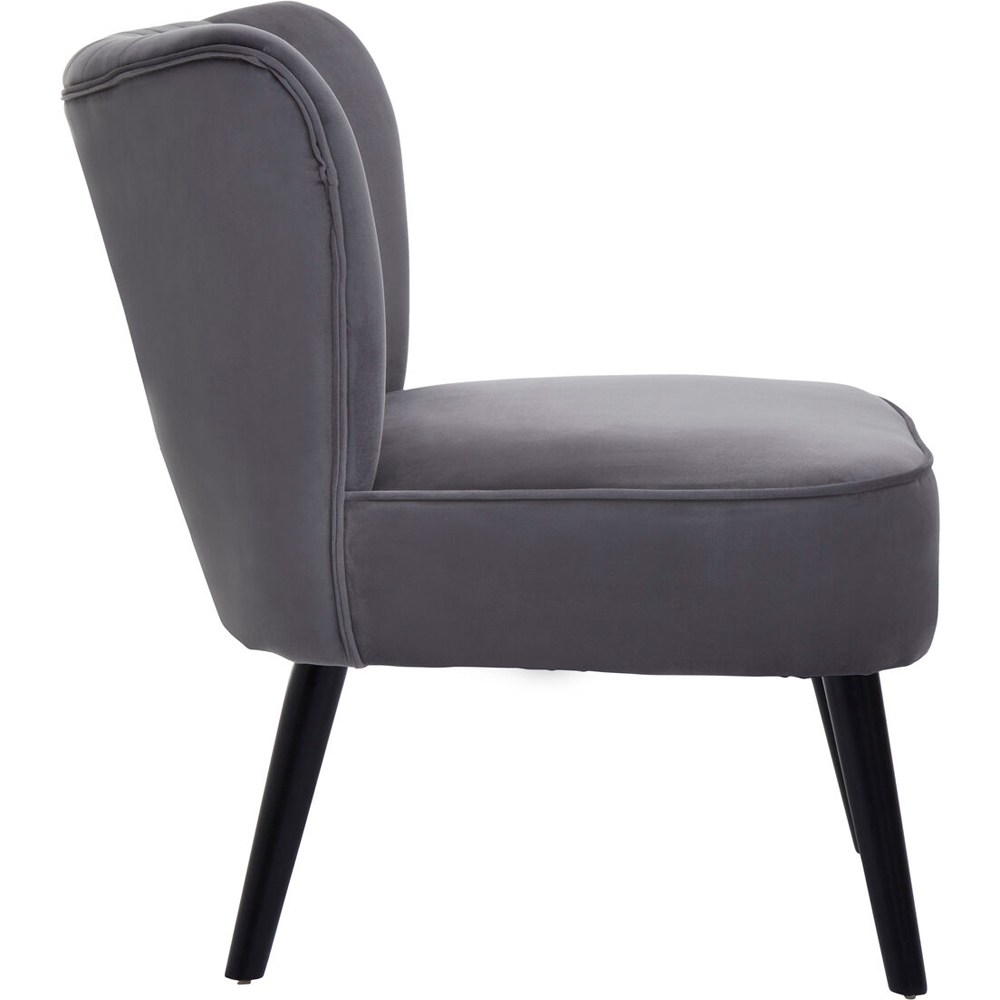 Premier Housewares Regents Park Black and Grey Velvet Accent Chair Image 3