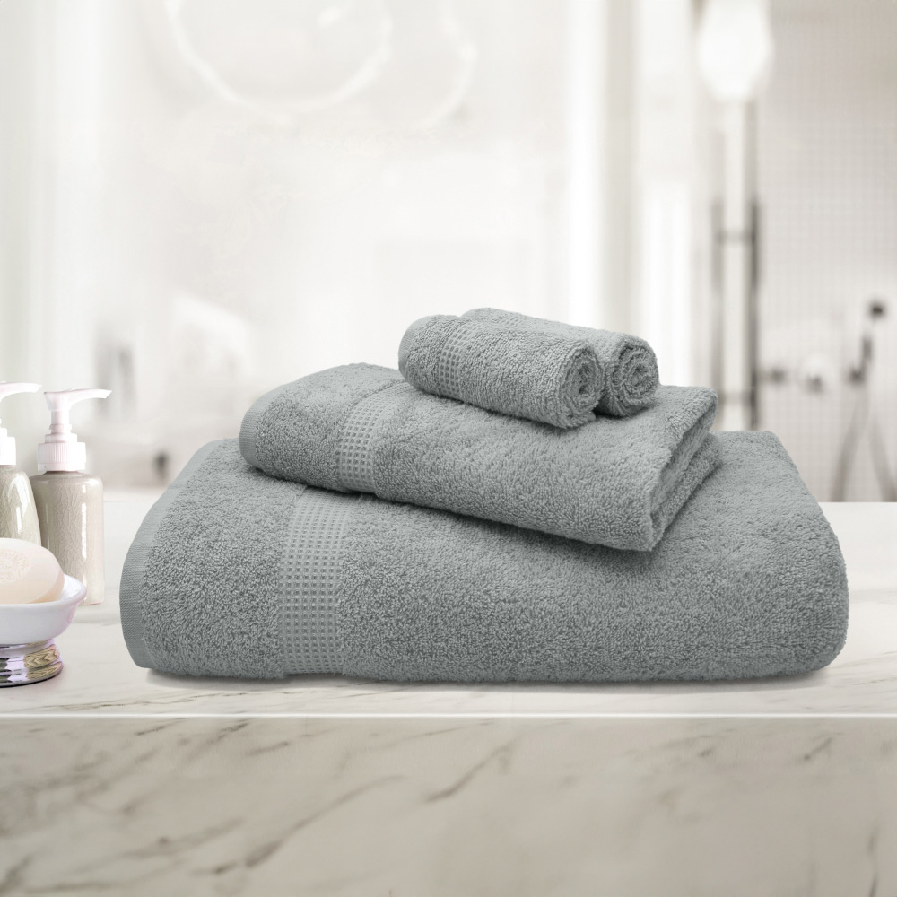 Mayfair Egyptian Cotton Platinum Bath Sheet Set of 2 Image 2