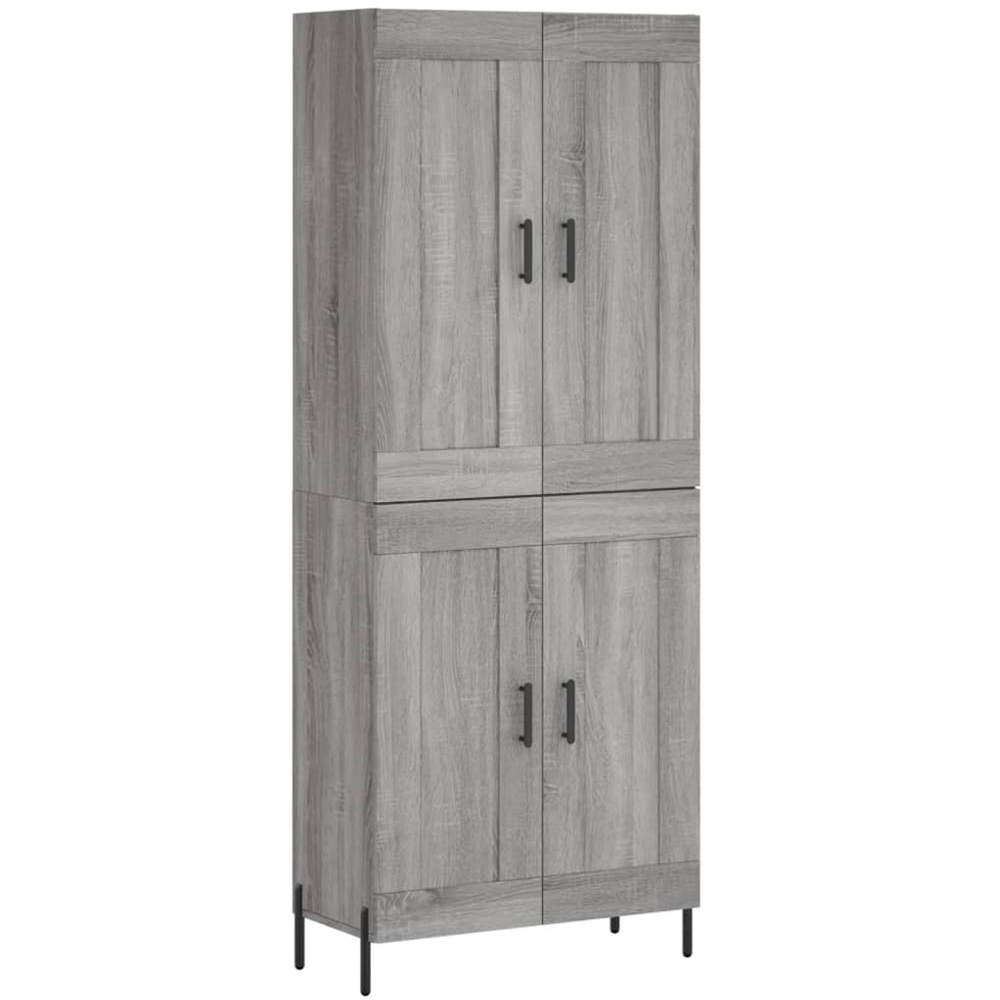 vidaXL 4 Door Grey Sonoma Highboard Image 2