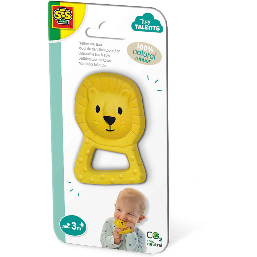 SES Creative Tiny Talents Lou Lion Natural Rubber Teether Image 3