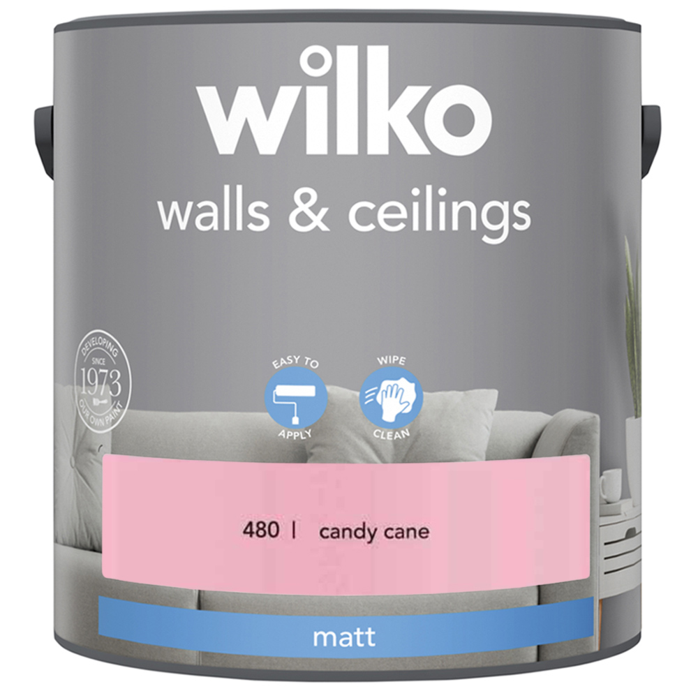 Wilko Walls & Ceilings Candy Cane Matt Emulsion Paint 2.5L Image 2