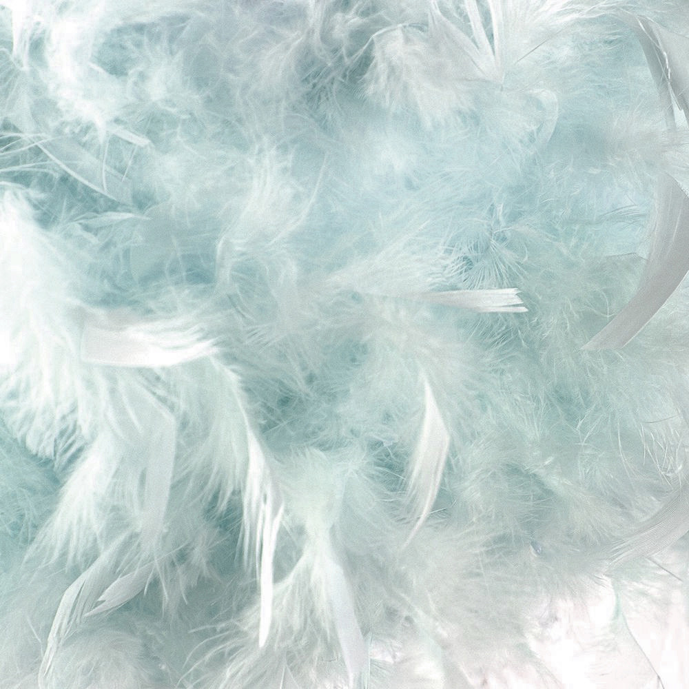 Happy Homewares Duck Egg Feather Drum Pendant Shade with Clear Acrylic Droplets Image 3