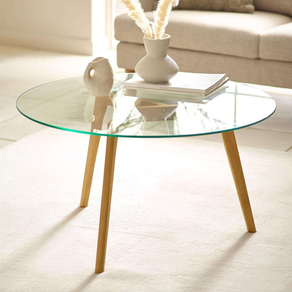 Julian Bowen Bryant Round Glass Coffee Table Image 1