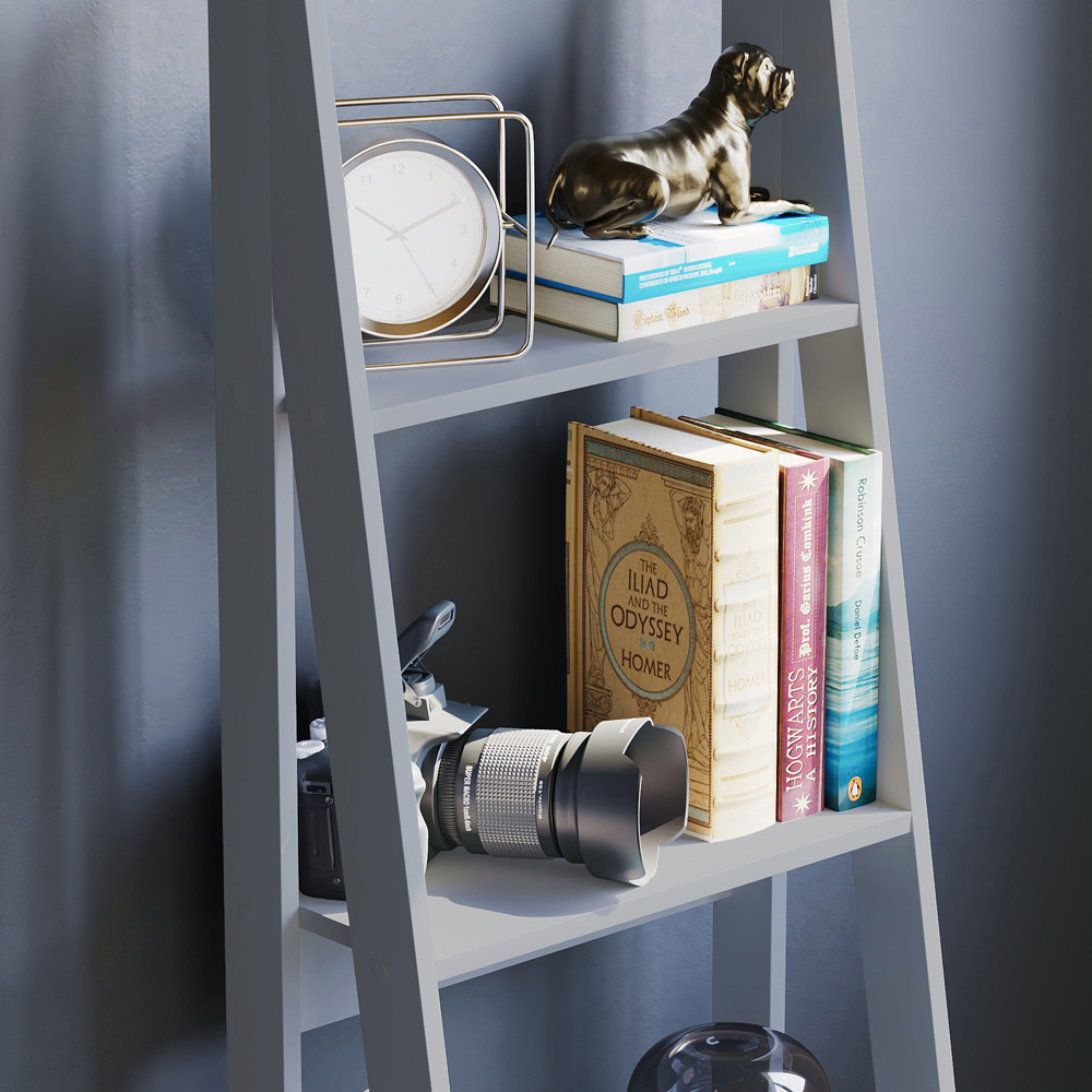 Vida Designs Bristol 4 Shelf Grey Ladder Bookcase Image 5