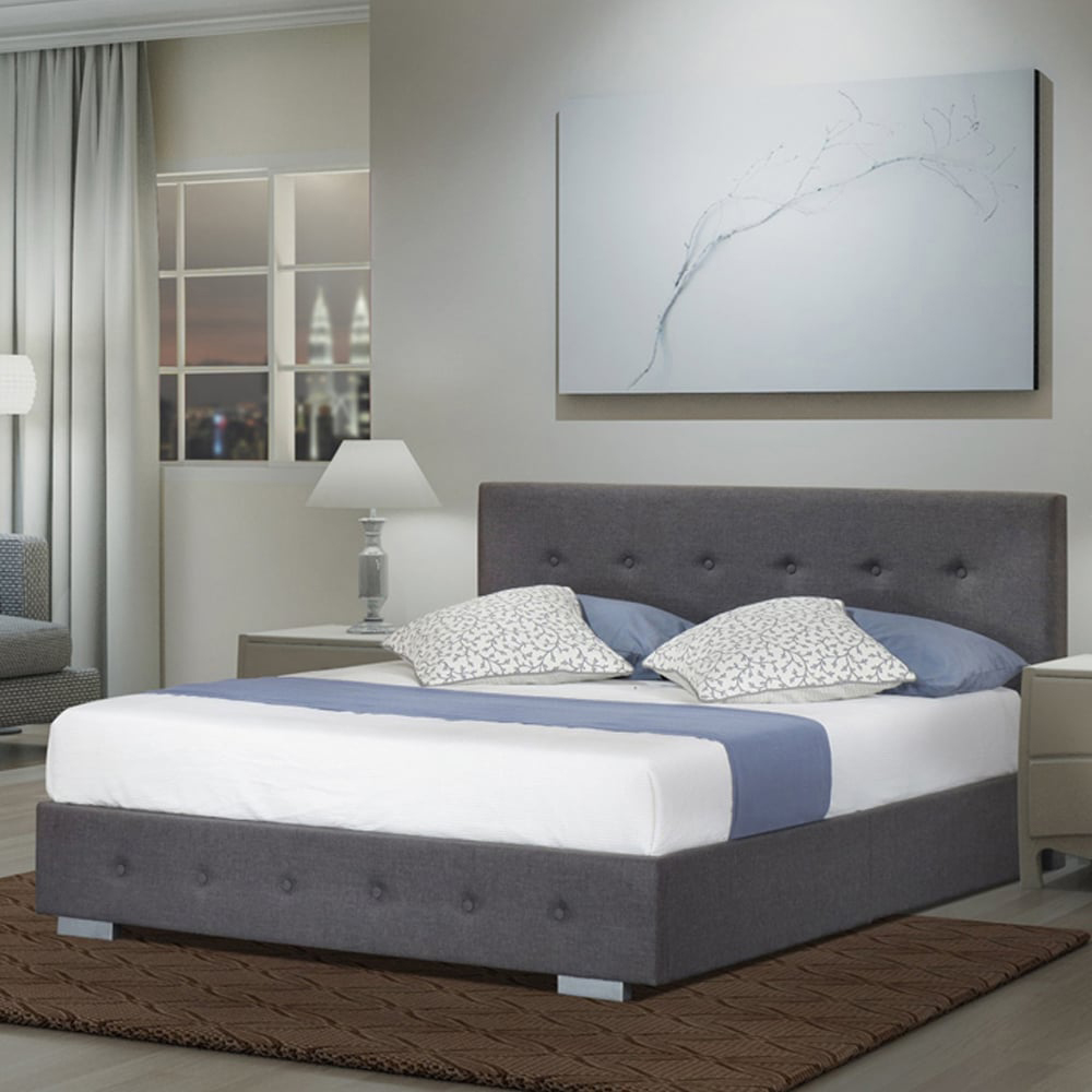 Home Treats King Size Grey Ottoman Storage Bed with Mattress Image 1