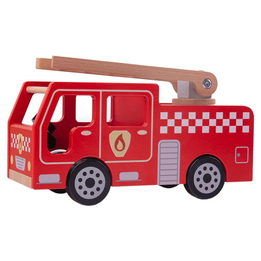 Bigjigs Toys Wooden City Fire Engine Toy Image 1