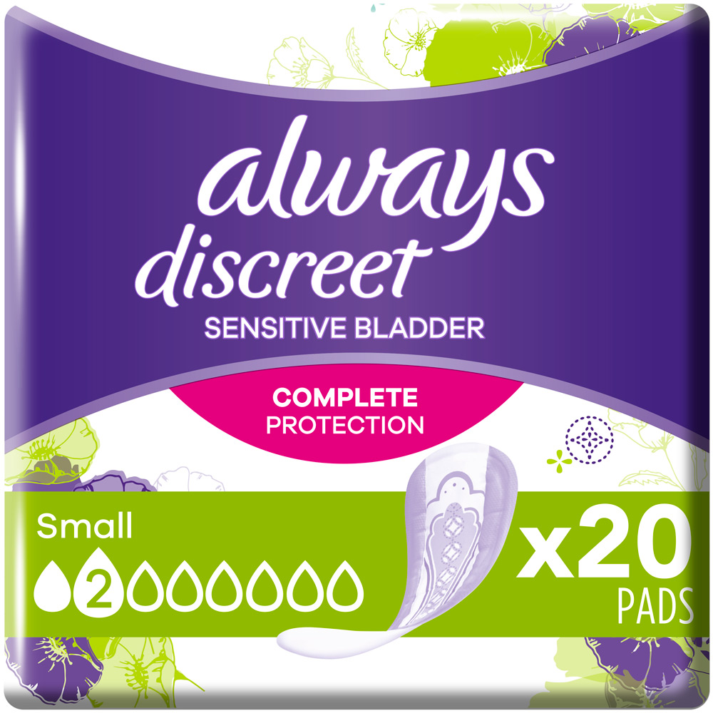 Always Discreet Sensitive Bladder Incontinence Pads Small 20 Pack Image 2