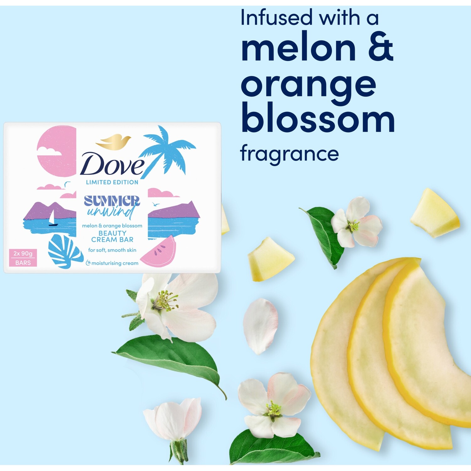 Pack of 2 Dove Summer Unwind Beauty Cream Bars Image 4