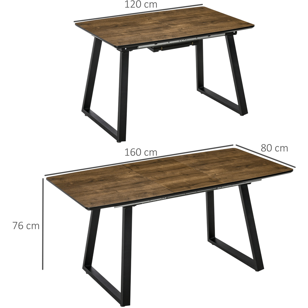 Portland 6 Seater Extendable Dining Table Brown Image 8