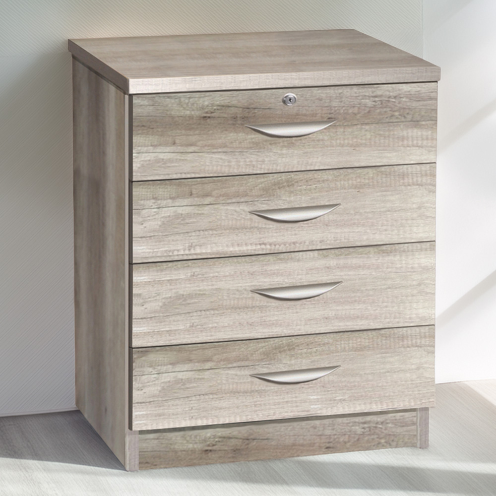 R White Cabinets 4 Drawer Grey Chest of Drawers Image 1