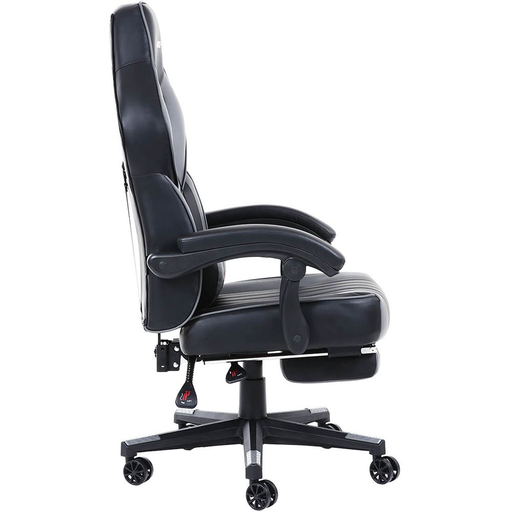 Furniture Online Turbo Grey Faux Leather Reclining Gaming Chair Image 5