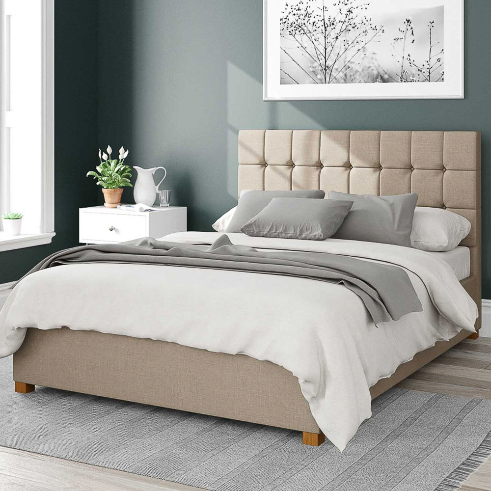 Aspire Sinatra Single Natural Eire Linen Ottoman Bed Image 1