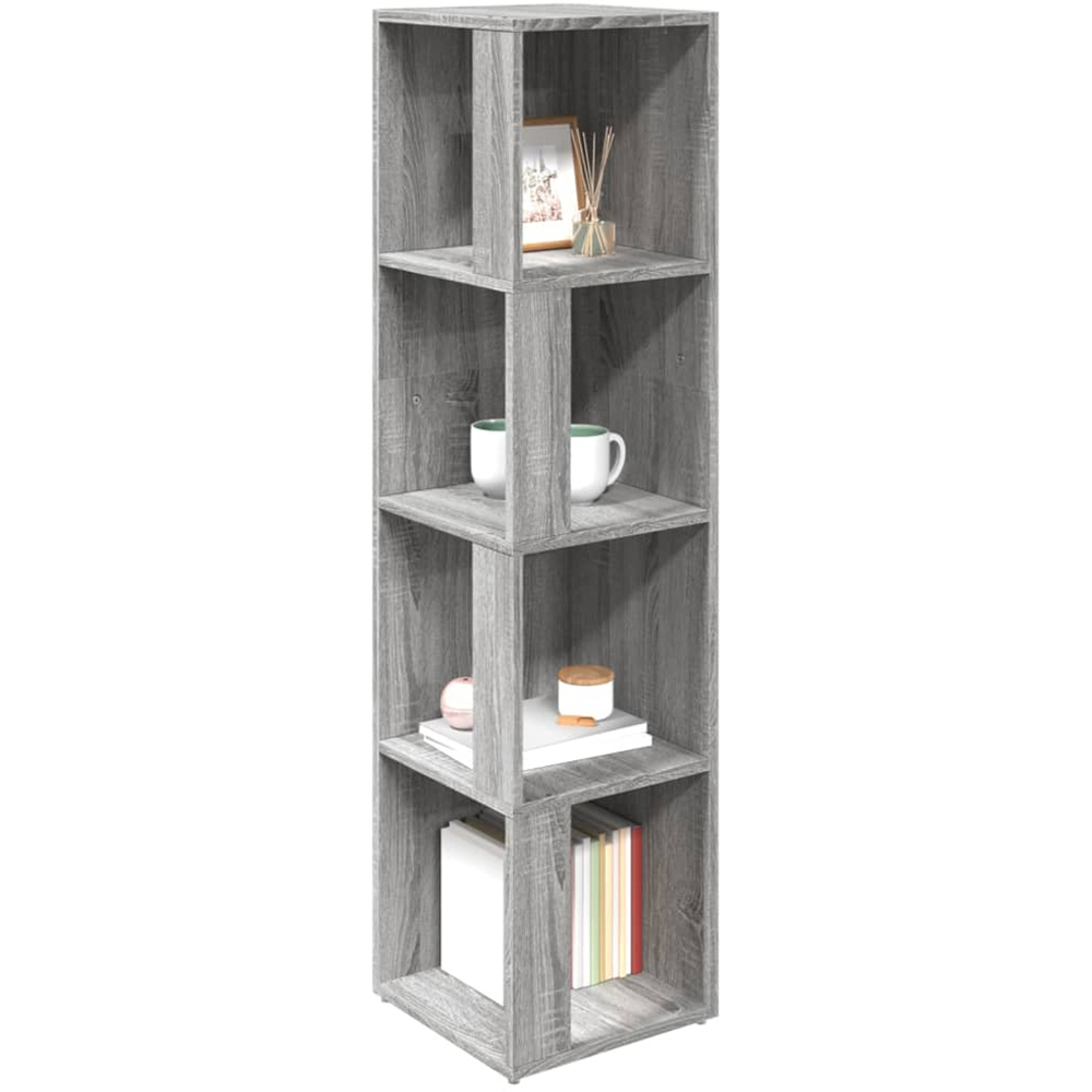 vidaXL 4 Shelf Grey Sonoma Corner Cabinet Image 5